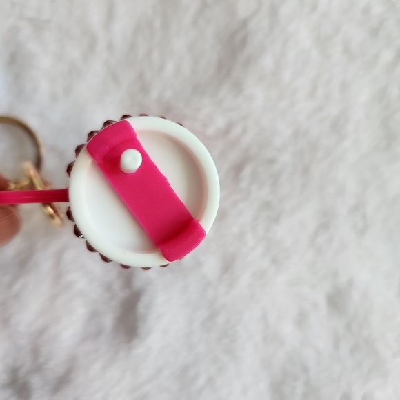 Pink Rhinestone Keychain Tumbler Purse Charm - Picture 3 of 3